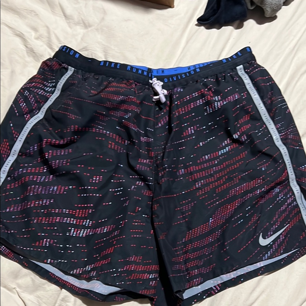 Nike Black Shorts with Red and Purple Pattern